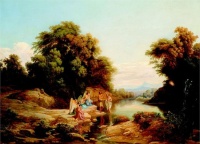 Id. Markó Károly (Lőcse 1791 - Villa l'Appeggi 1860): Krisztus megkeresztelése a Jordán vizében
