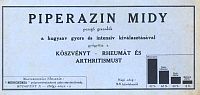 Piperazin Midy. Reklám-itatóspapír, Medichemia