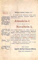 Almatein és Neraltein. Brossúra, itatóspapírra nyomtatott gyógyszerismertető, 12 oldal, Lepetit, Dollfus &Gansser