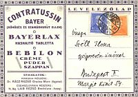 Contratussin. Termékismertető levelezőlap, Bayer Antal gyógyszertár
