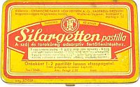 Silargetten pastilla. Fémdoboz, Chemische Fabrik. Drezda/Walter és Dummel Budapest