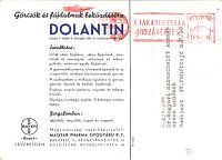 Dolantin. Termékismertető levelezőlap, Bayer, Magyar Pharma Rt.