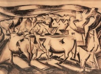 Rafael Győző Viktor (Rév-Komárom, 1900 – Budapest, 1981): Tehenek, 1946