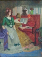 Klammer Mariska (Budapest, 1877 – ?): Zongoránál