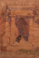 Zórád Ernő (Wallburg Egon) (Balassagyarmat, 1911 – Budapest, 2004): Templom lépcsőn