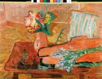 Zemplényi Magda (Budapest, 1899 – Budapest, 1965): Virágcsendélet hegedűtokkal
