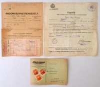 1940 Rádióvevő engedély. és kapcsolódó két rádiós nyomtatvány
