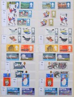 Nagybritannia  / Great Britain rendezett gyűjtemény 1952-1981 papírváltozatokkal, összefüggésekkel, blokkokkal, a régiók kezdeteivel és néhány FDC-vel Abria berakóban /  collection 1952-1981 with varieties, units, blocks and FDC-s in