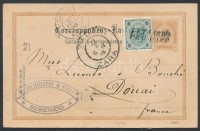 1896 Díjkiegészített díjjegyes levelezőlap Franciaországba / PS-card with additional franking to France 'LETTARRE PERMARE' + 'ZARA'