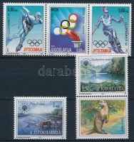 1994 Téli olimpia szelvényes hármascsík Mi 2654-2656 + európai természetvédelem szelvényes sor Mi 2676-2677