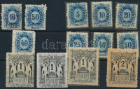1874 Távirda Réznyomat sor + pár másodpéldány (apró hibák / minor faults) (15.120)