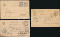 1885-1939 10 db díjjegyes futott levelezőlap