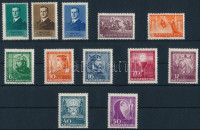 1938 Kis összeállítás, benne a Kormányzói arcképsorral, az Eucharisztkus blokkból kiszedett sorral és a Szent István párral kis berakólapon (három értéken függőleges törés/3 x vertical folds)(9.600)