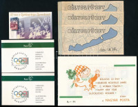 1963 Újév 2 bélyegfüzet,benne a 40f és a 20f kiadással  (20f füzet előlapja levált)+1969 Balaton 3 db bélyegfüzet +1995 Olympiafila 2 db bélyegfüzet + 1998 Széchenyi-hegyi gyermekvasút bélyegfüzet (17.600)