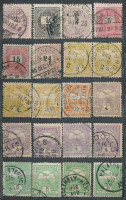 1874-1916 Krajcáros és Turulos bélyegek érdekességekkel kétoldalas kis berakóban