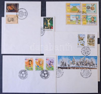 Magyar FDC-k és bélyegzés nélküli alkalmi borítékok cipős dobozban kb az 1970-1990-es évekből