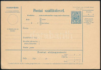 10f díjjegyes, használatlan postai szállítólevél