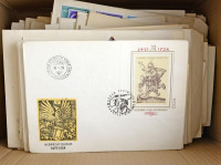 Kb 350 db FDC sorokkal, blokkokkal (dobozban)