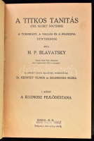 Blavatsky, H(elena) P(etrovna) A titkos tanítás (The Secret Doctrine). A tudomány, a vallás és a filozofia synthezise. A kozmosz fejlődéstana. I. kötet. Dr. Hennyey Miklós és Szlemenics Mária fordítása. Bp, én., a Magyar Teozófiai