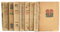 Nyírő József 7 könyve: Uz Bence; Isten igájában; Halhatatlan élet; Jézusfaragó ember; Havasok könyve. Bp., 1936-1941, Révai. Kiadói halina kötés, sérült, kopott borítókkal, helyenként foltos lapokkal, részben szétvált