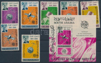 1966 100 éves az ITU sor + blokk Mi 84-90 + 1