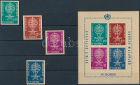 1962 Malária sor Mi 650B-653B + blokk 7B