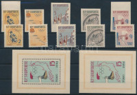 1963 Olimpia vágott+fogazott sor MI 747-751 A+B + vágott + fogazott blokk Mi 19 A+B
