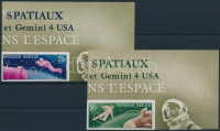 1965 Az ember a világűrben ívszéli vágott sor,Man in space imperforated margin setMi 487-488 B