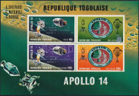1971 Apollo 14 blokk felülnyomva,Apollo 14 overprinted blockMi 58