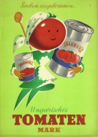Globus paradicsom konzerv - Ungarisches Tomaten Mark - Grafikus: Macskássy János