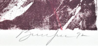 Frederick D. Bunsen (1952 - ): Gesztusok (cím nélkül), 1992. Litográfia, papír, jelzett, számozott (127/200). Kányádi Sándor: Vae Victis c. mappából. Lapméret: 33×35 cm