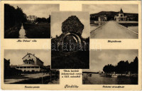 1932 Révfülöp, Kis Otthon villa, hajóállomás, Ivanics pensio, Császtai strandfürdő, Vörös barátok kolostorának romja a XIII. századból (EK)