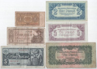 1944. 2P-100P 'Vöröshadsereg Parancsnoksága' (7db, 5xklf) + Szovjetunió 1938. 1R + 5R + Csehszlovákia 1953. 1K T:III,III-
