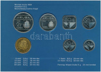 Aruba 1988. 5c - 2 1/2Fl (6xklf) forgalmi sor + 'Aruba' zseton szettben, karton dísztokban T:1 patinaAruba 1988. 5 Cents - 2 1/2 Florin (6xdiff) + 'Aruba' token in set, in cardboard case C:UNC patina