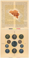 Belgium 1995. 50c - 50Fr (10xklf, 5x vallon, 5x flamand) forgalmi sor + '50 éve ért véget a II. Világháború' emlékveret szettben, karton dísztokban T:1 kis patina, a tokon kisebb foltokBelgium 1995. 50 Centimes - 50 Francs (10xdiff, 5x