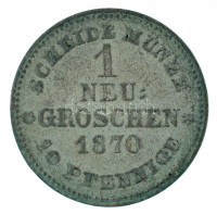 Német Államok / Szászország - Albertine 1870B 1gr Ag T:2 patina German States / Saxony - Albertine 1870B 1 Neu-Groschen Ag C:XF patina Krause KM# 1221