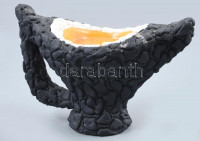 Király kerámia kínáló. Kézzel festett, jelzett, hibátlan 19x13 cm