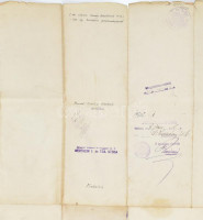 cca 1930-1931 Borsod-Miskolczi Hitelbank épületének villamos személy-teherfelvonó építéséhez készült tervrajza, Magyar Felvonó és Gépgyár Rt., bejegyzésekkel, pecsétekkel, hajtott, szakadt, 68x64 cm
