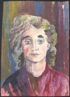 B. Hajdú László (1926-1998): Női portré, 1975. Vegyes technika, papír, jelzett. 33×23,5 cm