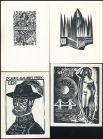 FA jelzéssel: BUÉK Galambos Ferenc, 1973, fametszet, papír, 10x7cm / JM jelzéssel: Galambos Ferenc, 1970, Fametszet, papír, 12x9cm / B jelzéssel: Galambos Ferenc, fametszet, papír, 9x8cm / Jelzés nélkül: Bem tábornok, fametszet, papír,