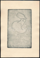 cca 1930 Fingestein Michel (1884-1943) Ex libris MIchel Fingestein. Ex Libris. Jelzett a dúcon. Rézmetszet / Engraving, signed 15,5x9,5 cm