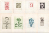 Nagy Árpád Dániel (1894-1959) 8 db klf ex libris. Rézkarcok, jelzettek. 8,5x5,5 cm