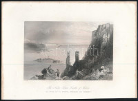 1838 The Nuns Tower, Castle of Theben, William Henry Bartlett (1809-1854), metszet, 12×18 cm