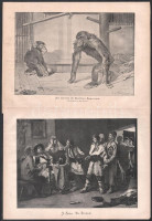 cca 1890-1900 23 db rotációs fametszet német ny. folyóiratokból, többek közt Margitay Tihamér: Eine delikate Frage, 17×24 cm körüli méretekben, néhány kevés kissé foltos, részben lapszéli sérülésekkel sérült