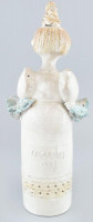 Kovács Éva (1938-): Anya gyermekével. Mázas kerámia. Jelzett. minimális csorbákkal. m: 40 cm