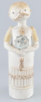 Kovács Éva (1938-): Paraszt. Mázas kerámia. Jelzett. Kopásokkal. m: 30 cm