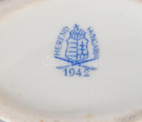 Herendi Color Apponyi 1942 mintás gyufatartó, kopott, jelzett, m: 5,5cm
