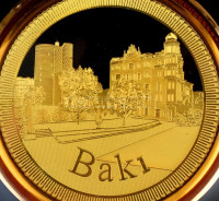 Azerbajdzsán Baku emlék falitál, kopott, jelzés nélkül, d:15cm