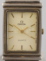 Omega férfi karóra, acél szíjjal, japán szerkezettel, működik, d:25mm