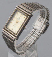 Omega férfi karóra, acél szíjjal, japán szerkezettel, működik, d:25mm